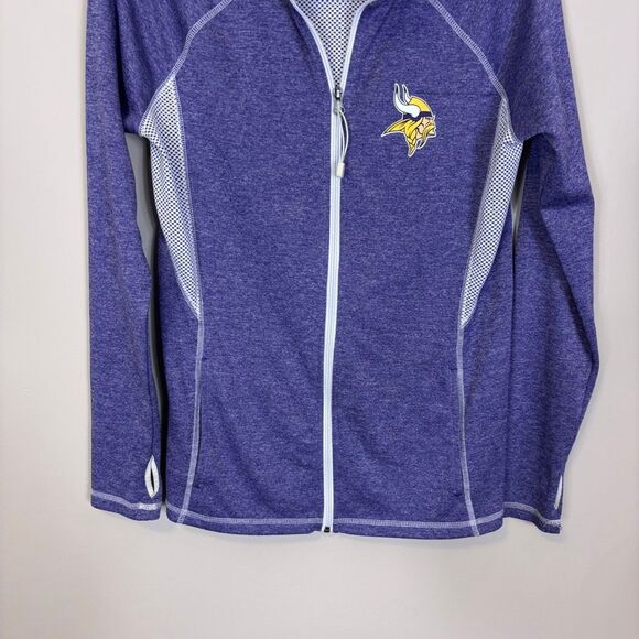 Majestic Women’s Minnesota Vikings Purple Full Zip Up Jacket Medium - Picture 4 of 6